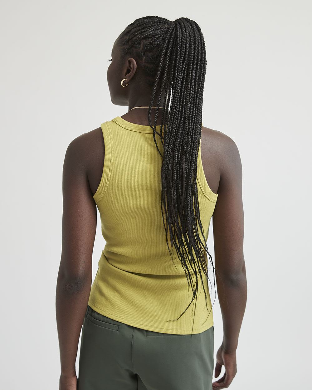 Ribbed Racerback Crew-Neck Cami