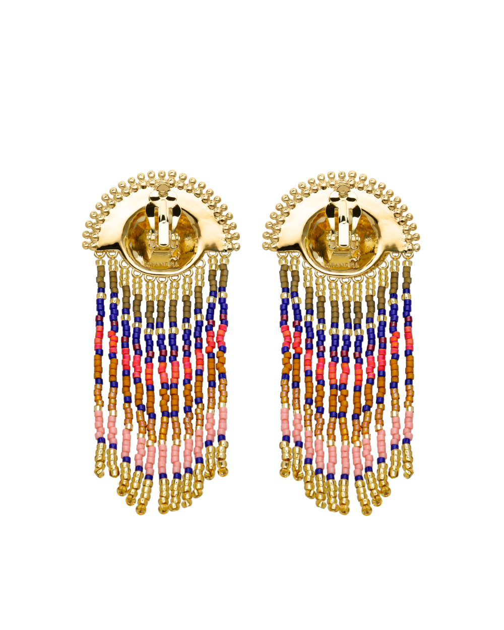 NUEVA Gold & Blue Clip Earrings