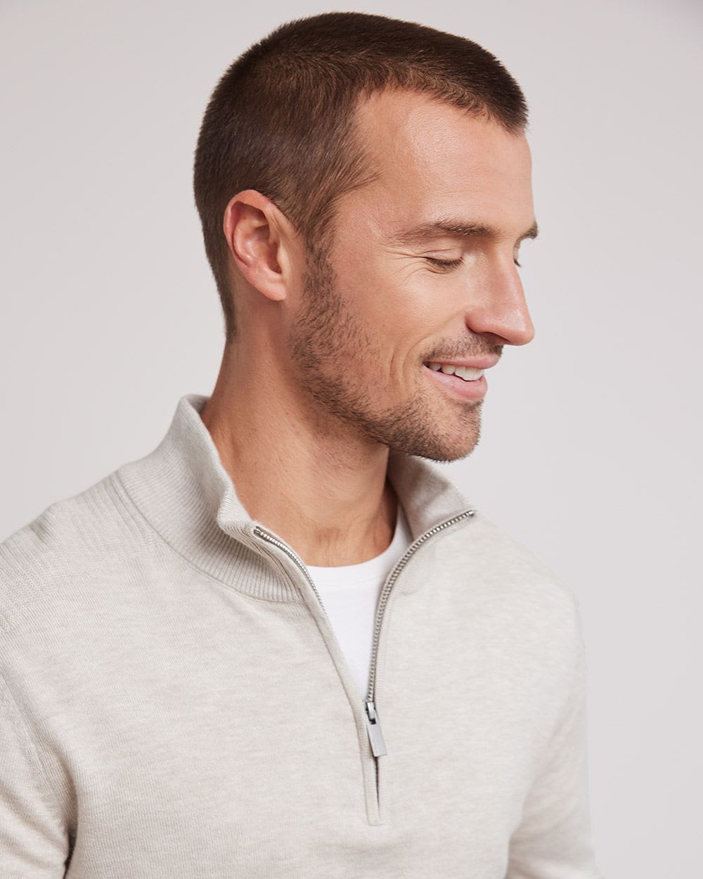 Mock-Neck Sweater with Half-Zip