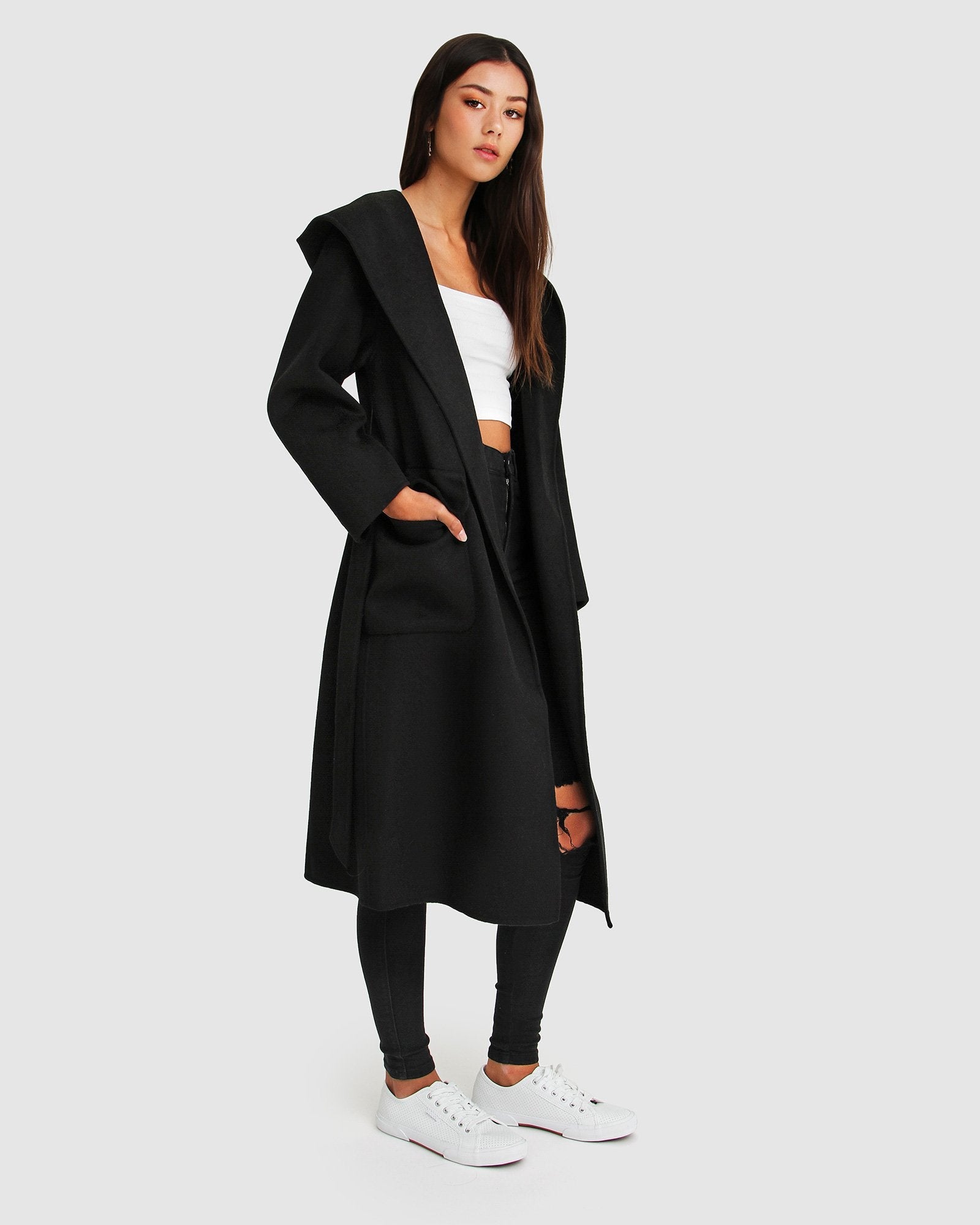 Belle & Bloom Runaway Wool Blend Robe Coat
