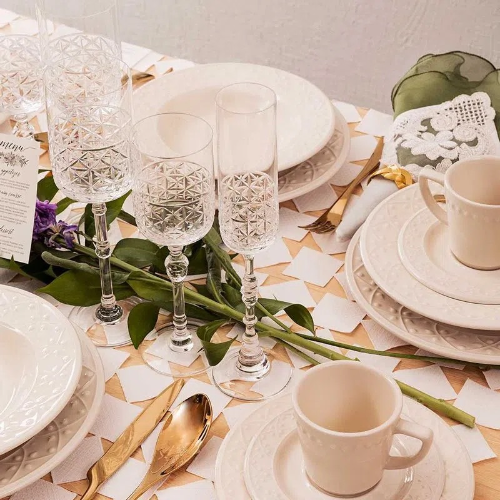 Oxford Mendi Ivory 20 Pieces Dinnerware Set Service for 4