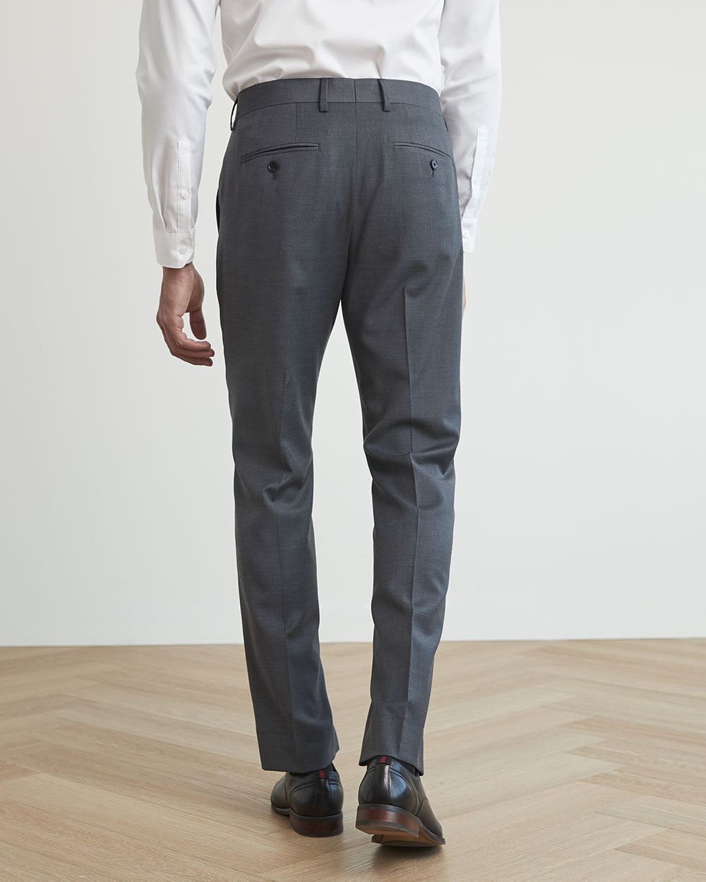 Tailored-Fit Dark Grey Wool Suit Pant