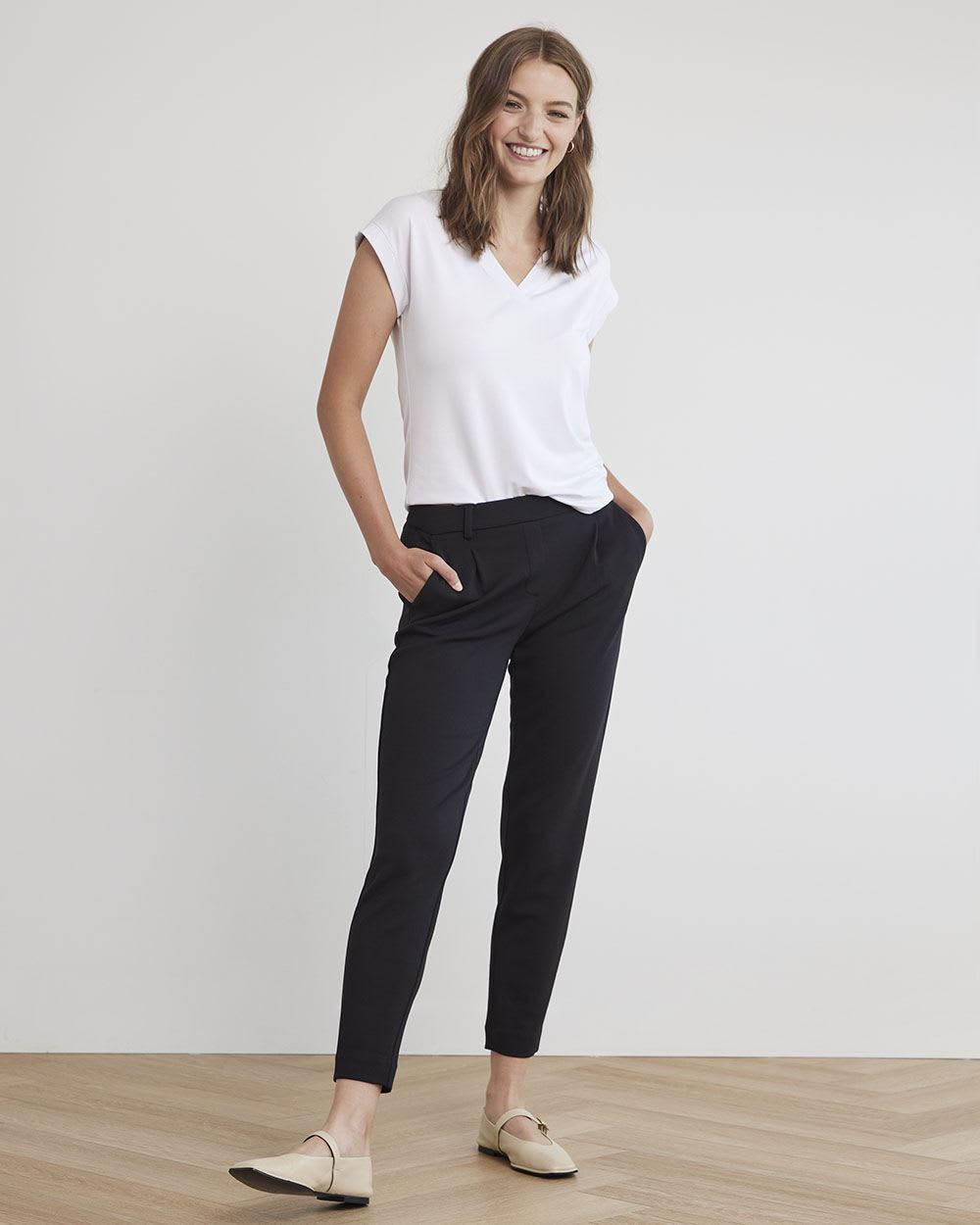 Relaxed-Fit Extended-Sleeve V-Neck T-Shirt