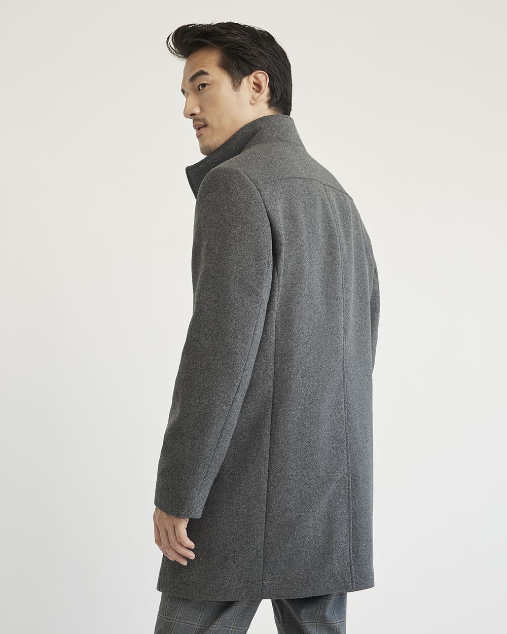 Classic Wool Coat with Mock Neckline