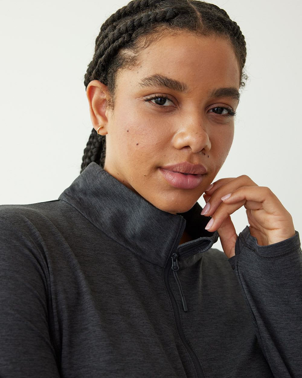 Long-Sleeve Mock-Neck Tee, Dry Lux Hyba