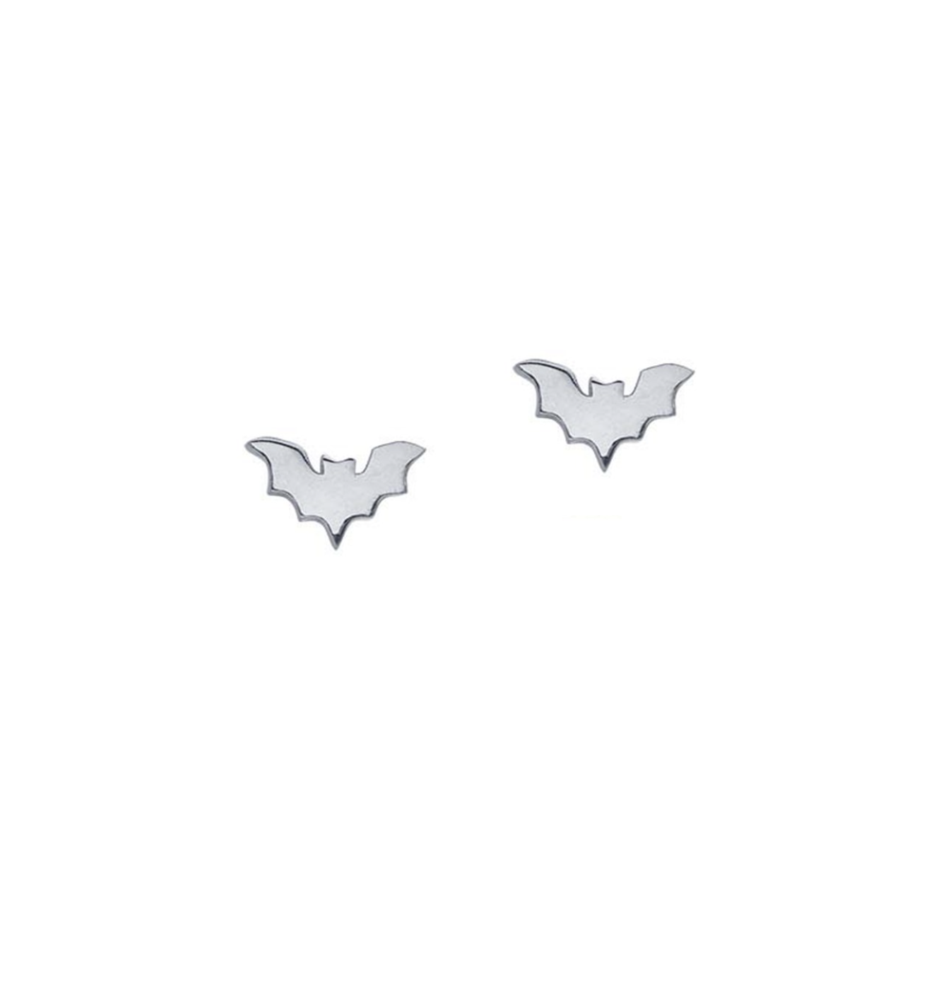 Sterling Silver Bat Stud Earrings - Ag Sterling