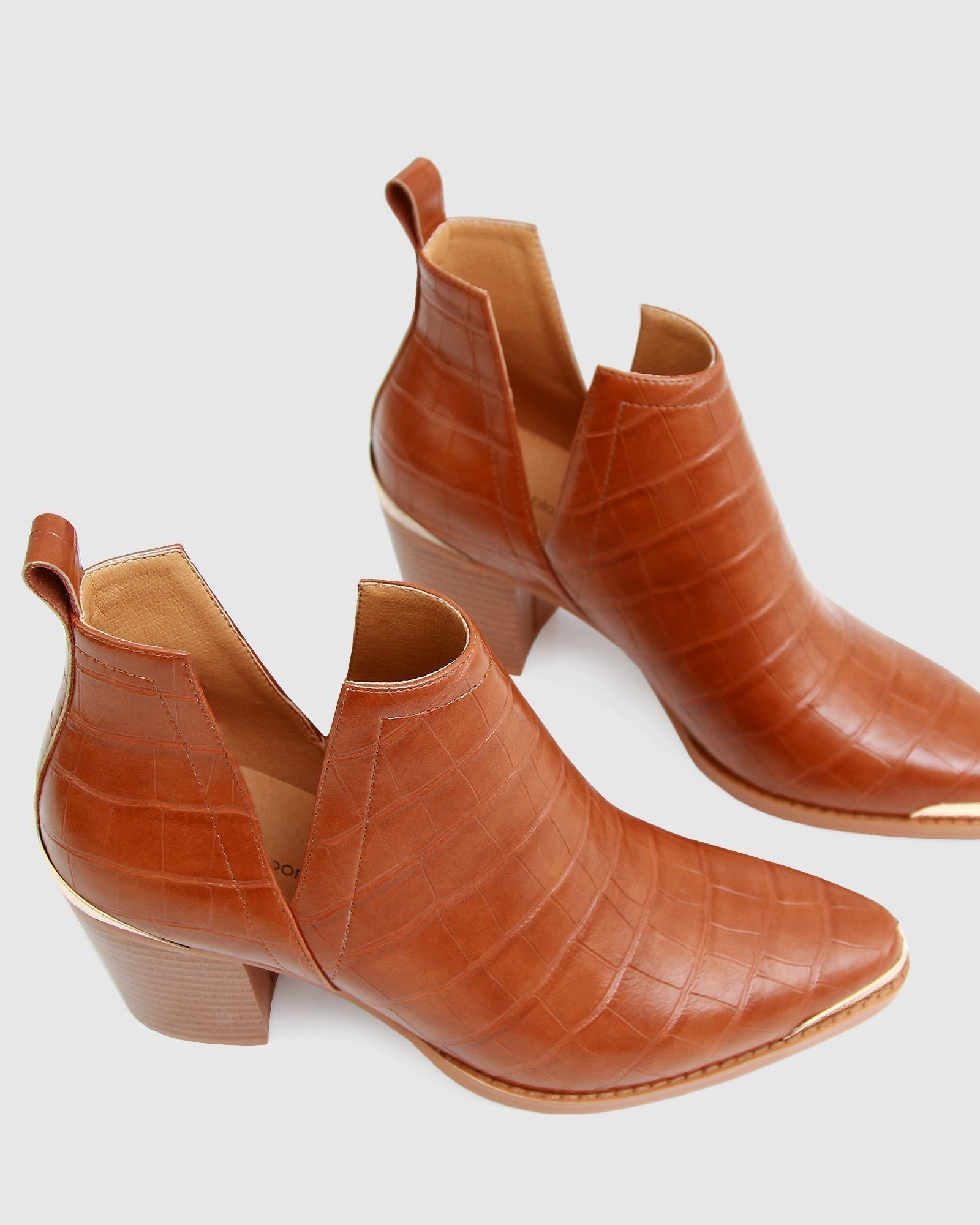 Belle & Bloom Austin Croc Embossed Ankle Boot