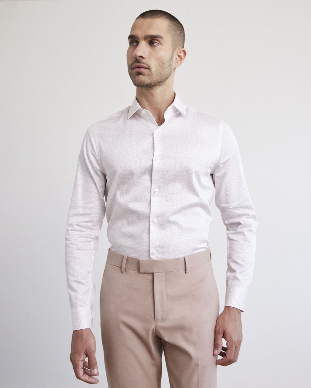 Slim-Fit Dress Shirt with Tiny Circles