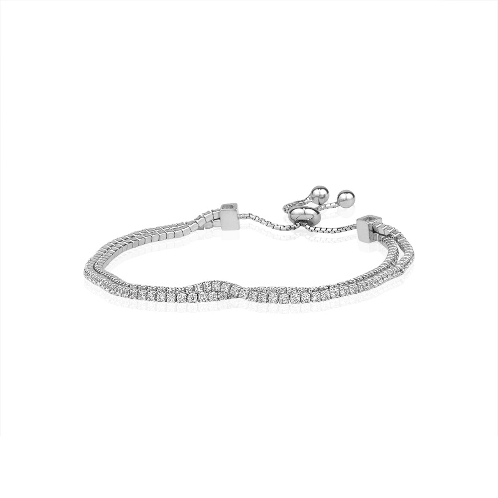 Club Rochelier 5A Cubic Zirconia Double Strand Bracelet