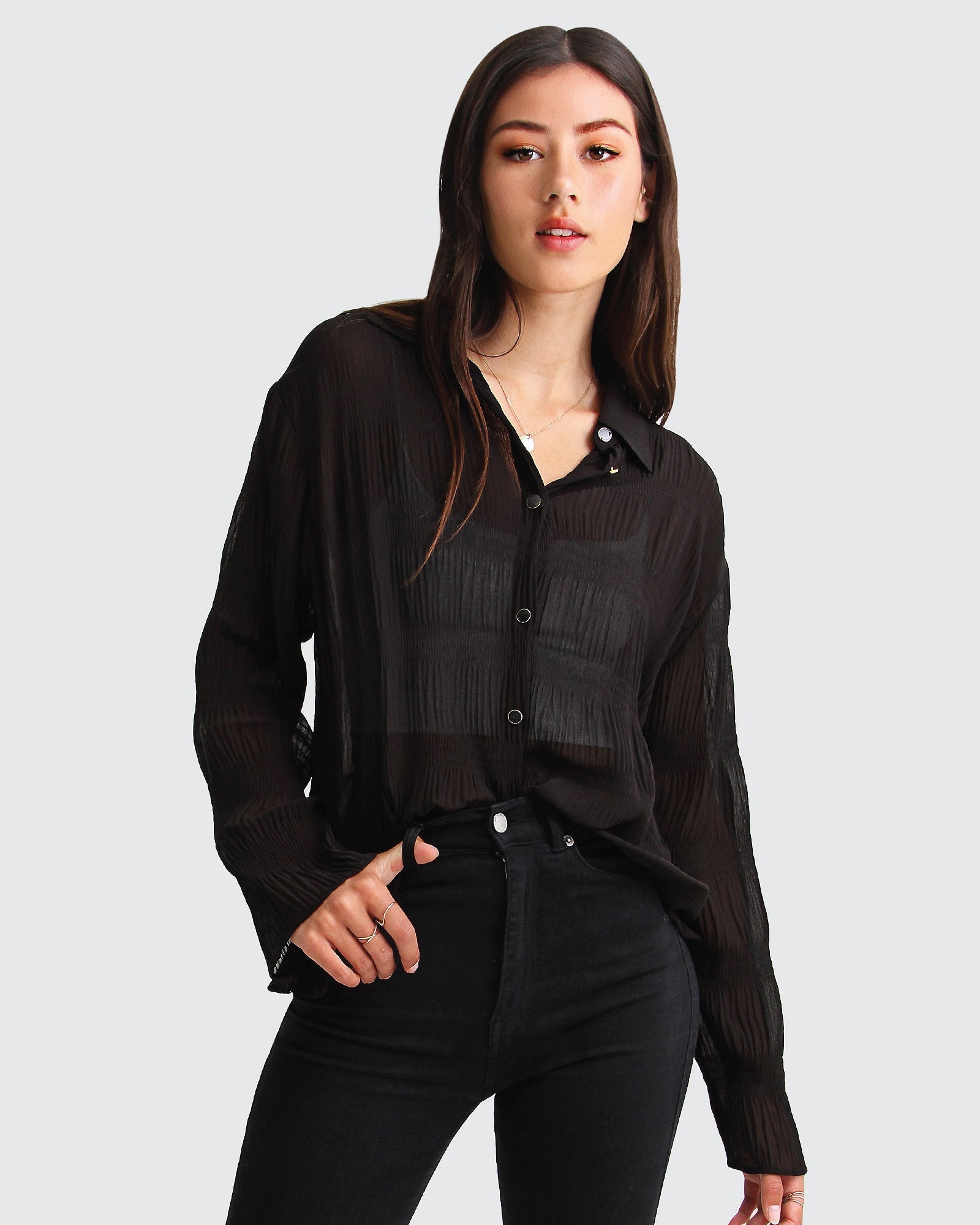 Belle & Bloom Yoko Shirred Chiffon Blouse