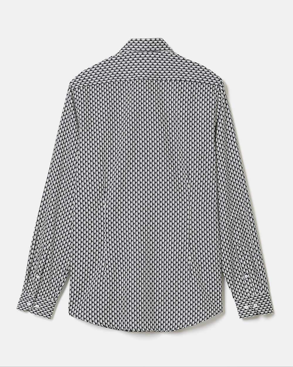 Slim-Fit Dress Shirt with Medium Psychedelic Pattern