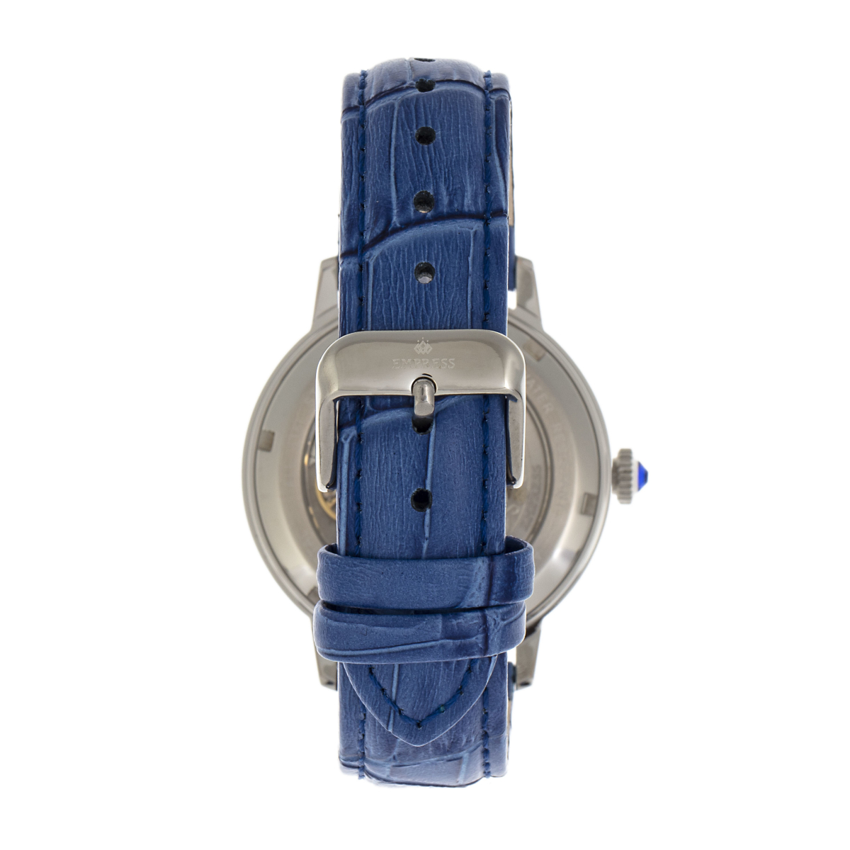 Empress - Tatiana Automatic Semi-Skeleton Leather-Band Watch - Blue