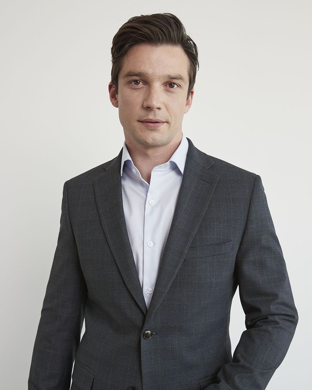 Blue Checkered Suit Blazer