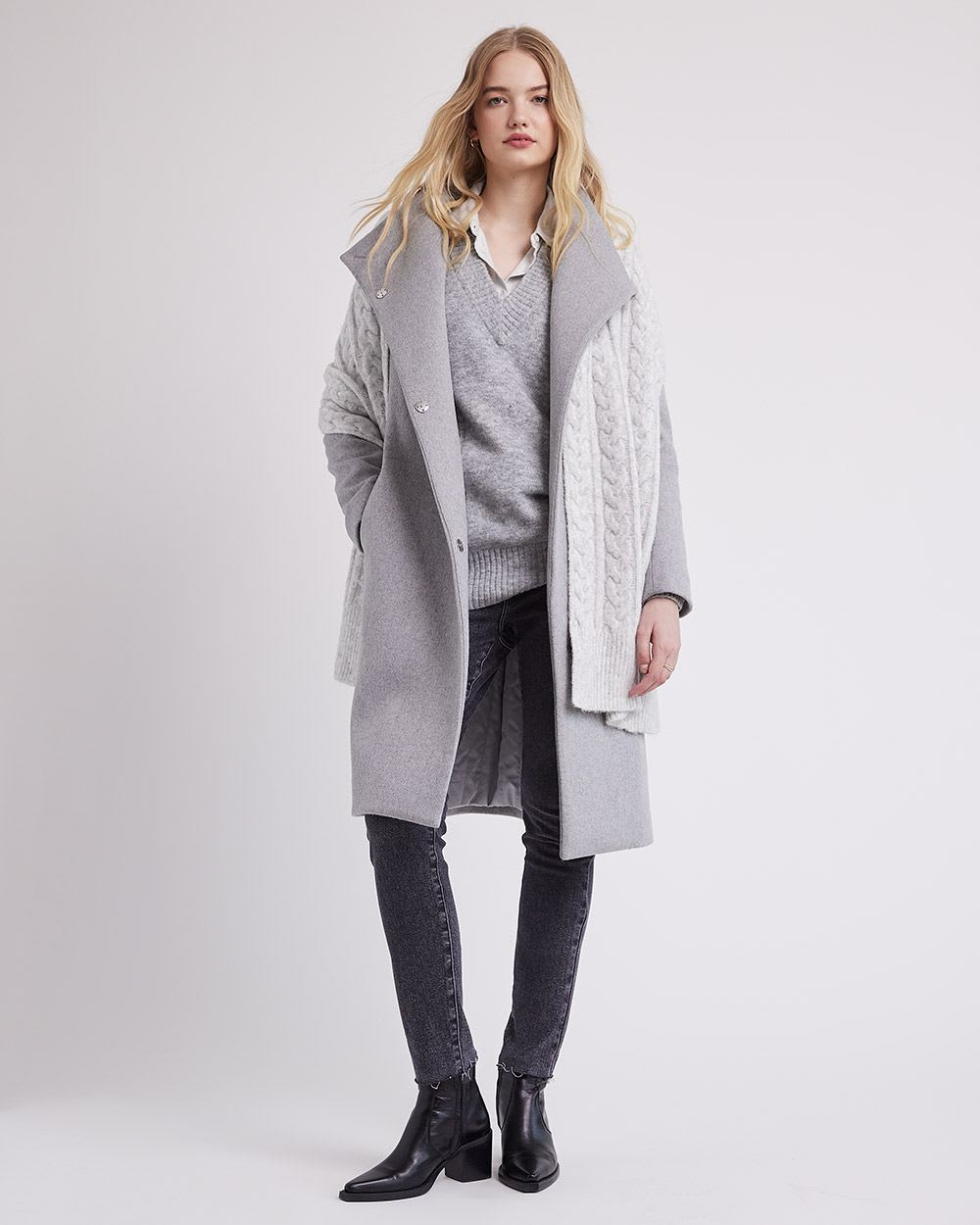 Classic Wool Coat with Polyfill Insulation