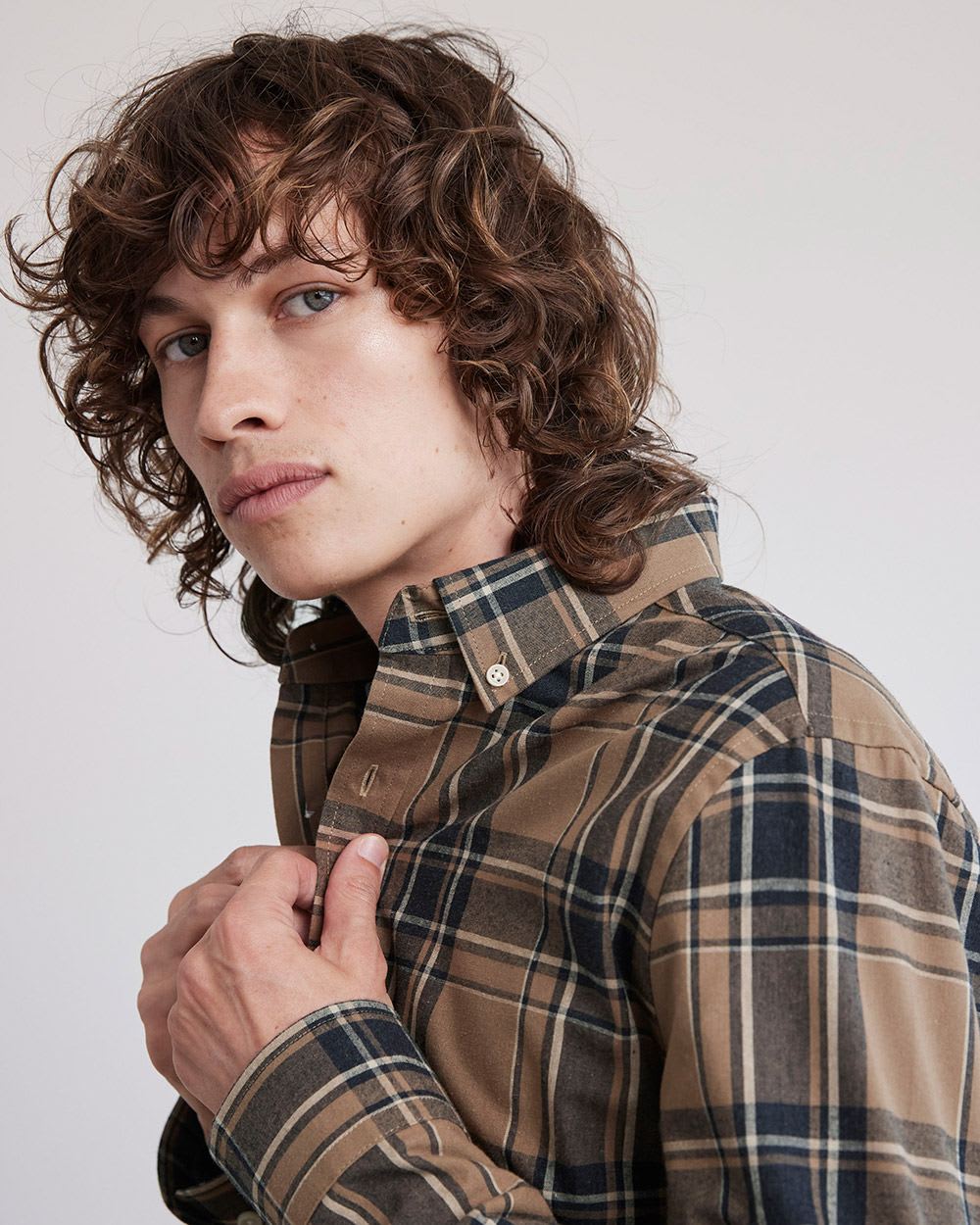 Slim-Fit Tartan Flannel Shirt