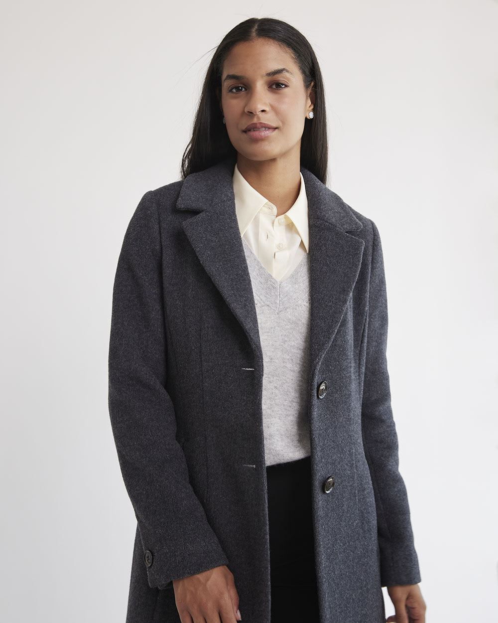 Fitted Luxe Wool Coat with Tailored Collar