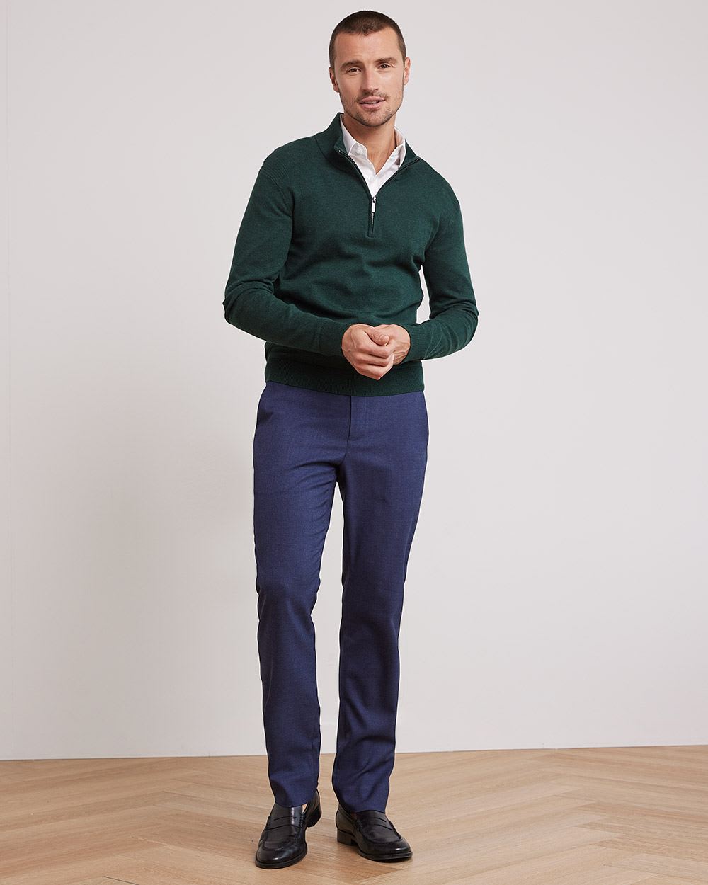 Mock-Neck Sweater with Half-Zip