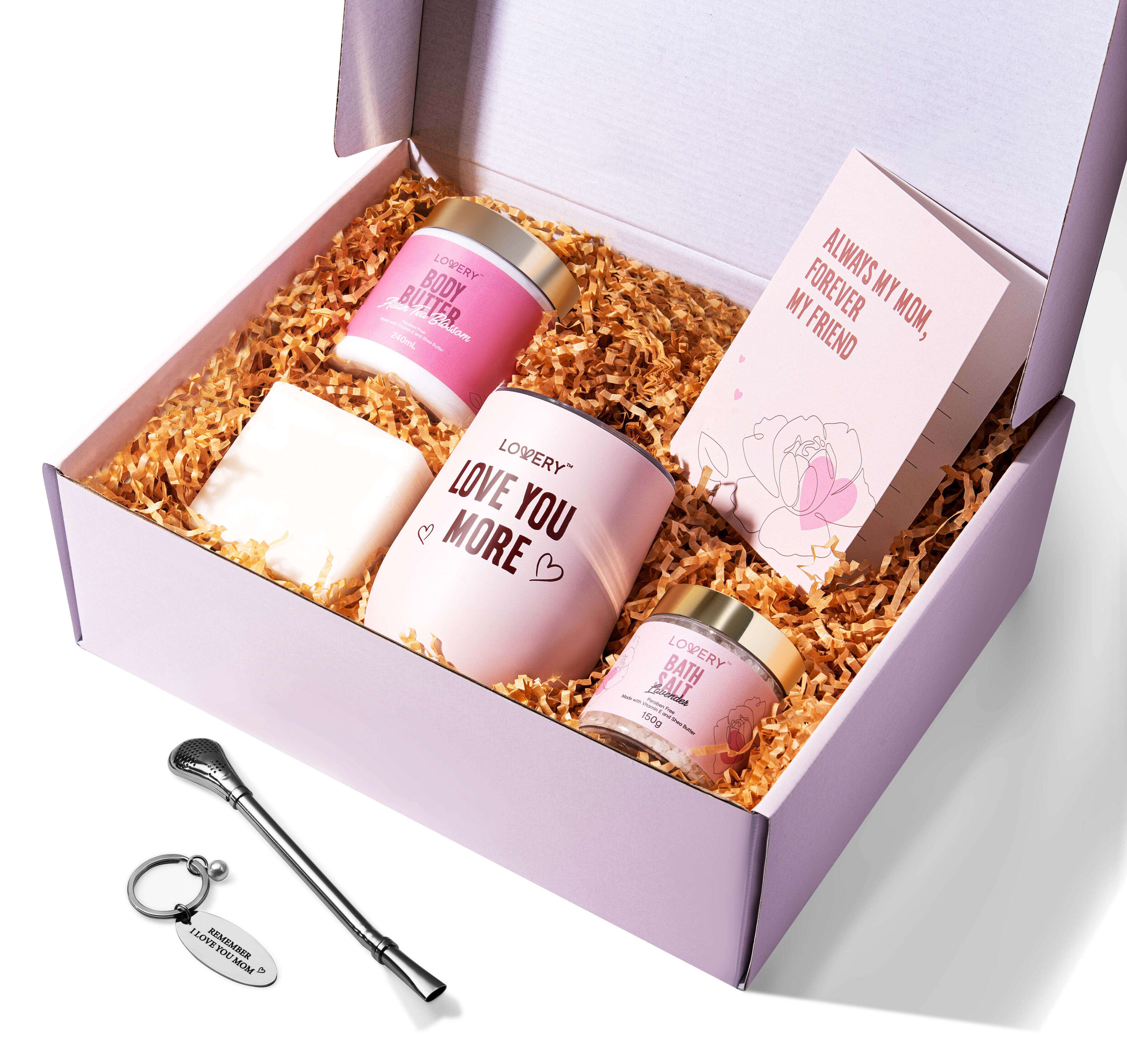 Lovery Mom To Be Self Care Gift, Relaxing Pregnancy Kit, 8 Piece