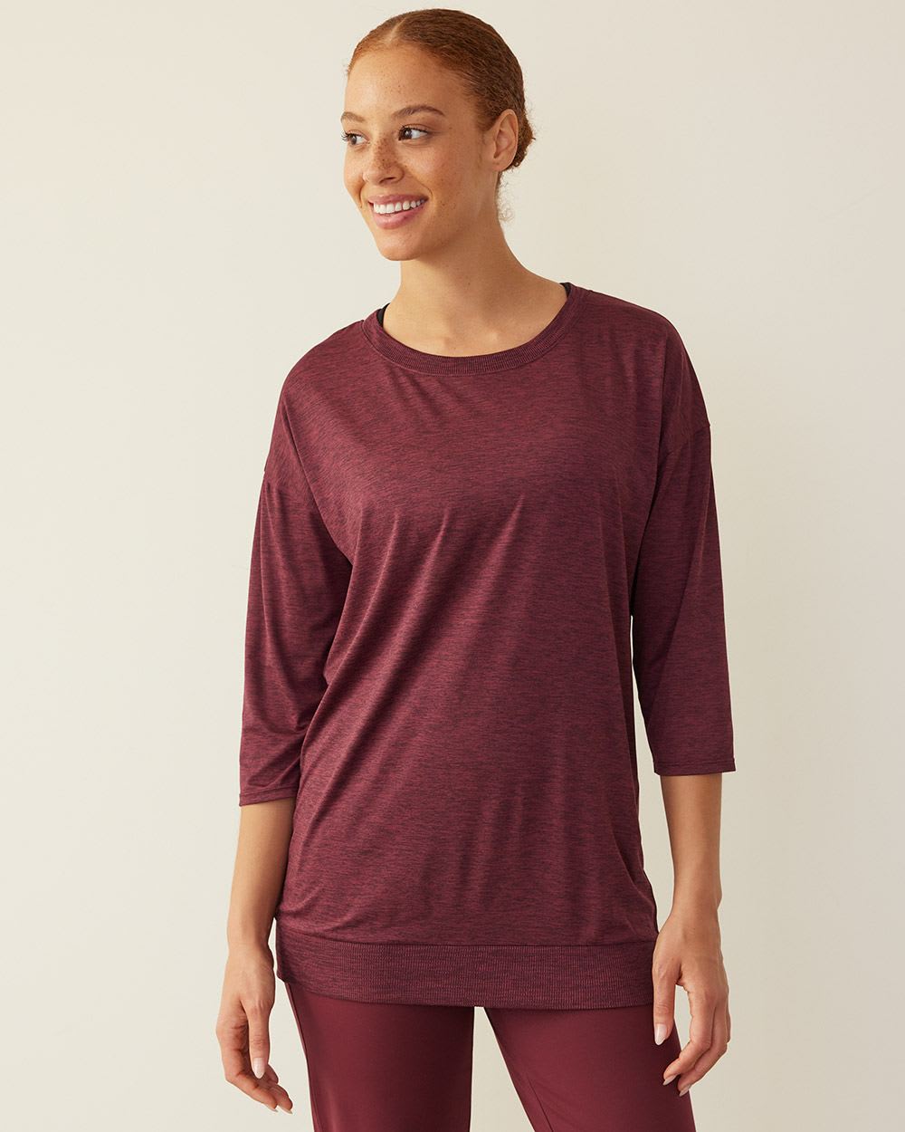 Long-Sleeve Crew-Neck Tunic, Dry Lux Hyba