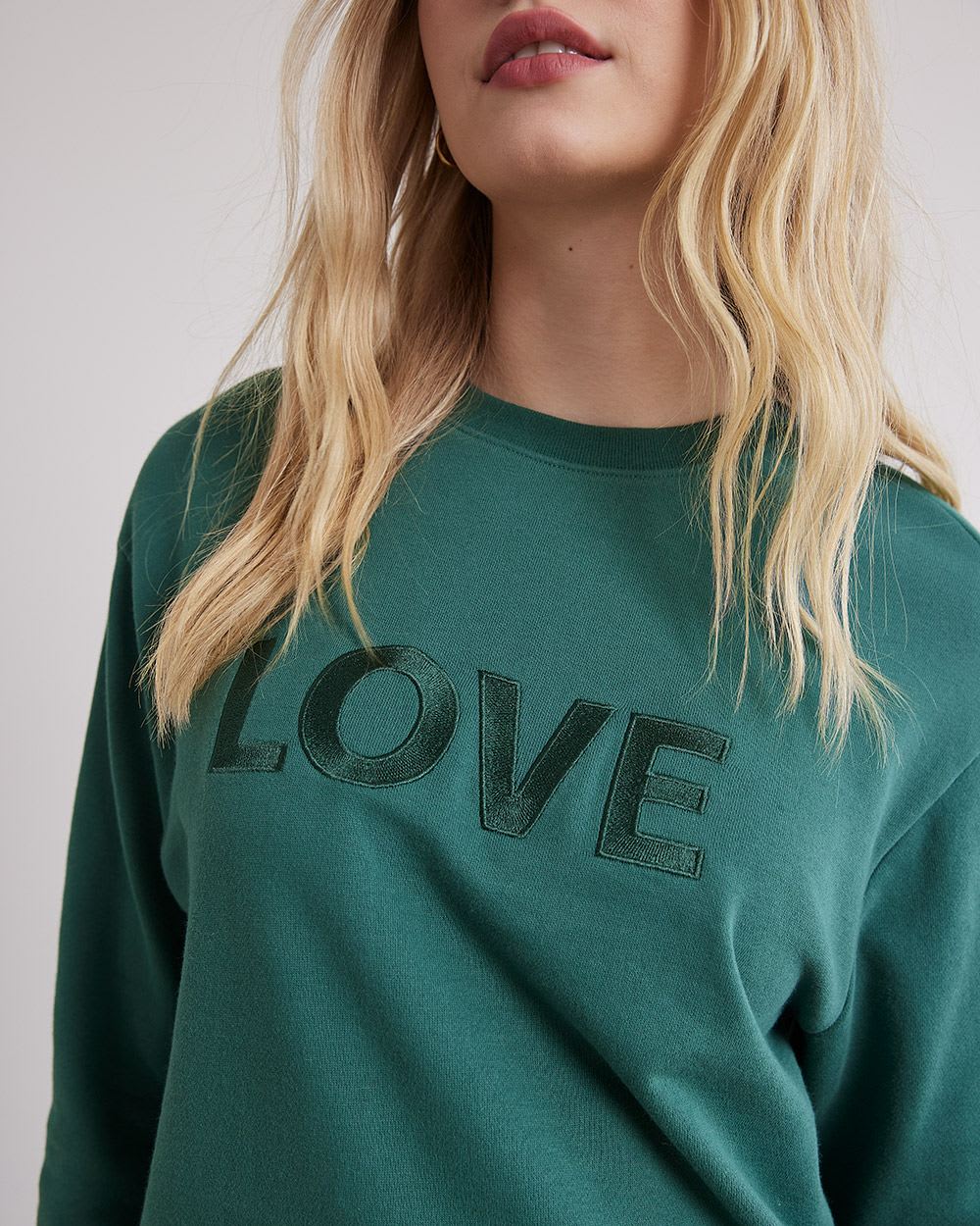 Long-Sleeve Crew-Neck Brushed French Terry Sweatshirt