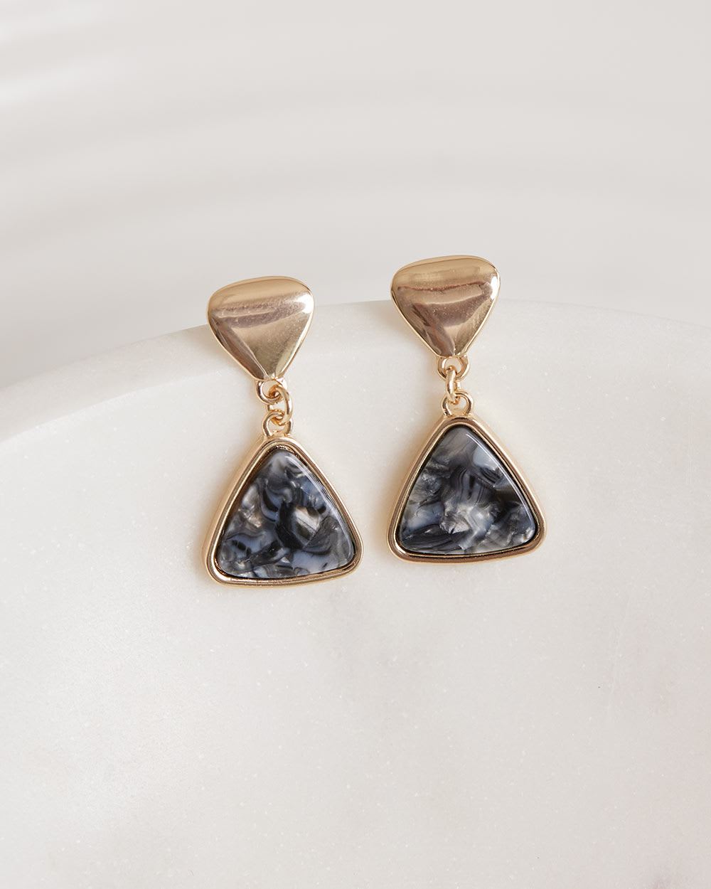 Golden Earrings with Semi-Precious Stones