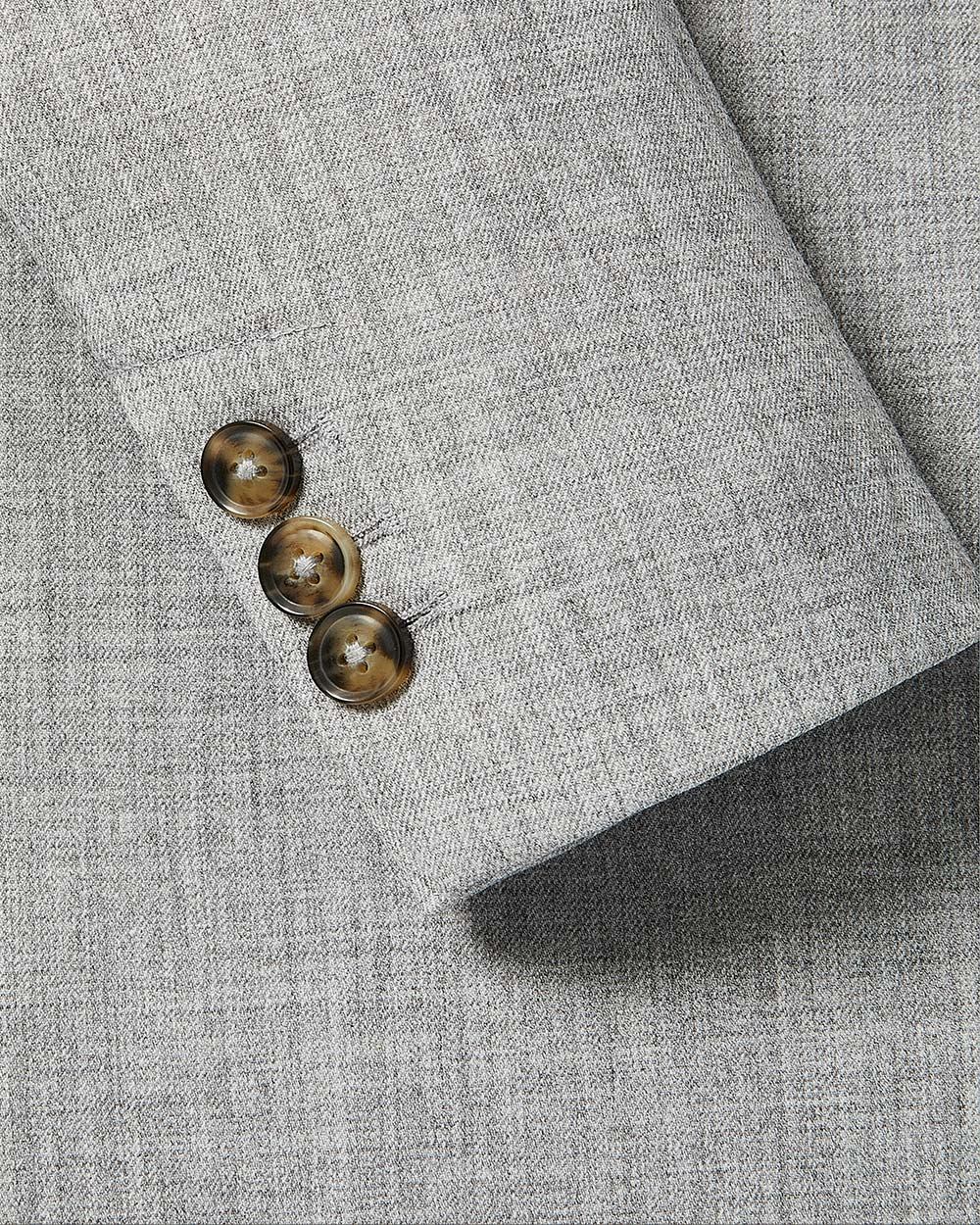 Light Grey Open Double-Breasted Blazer