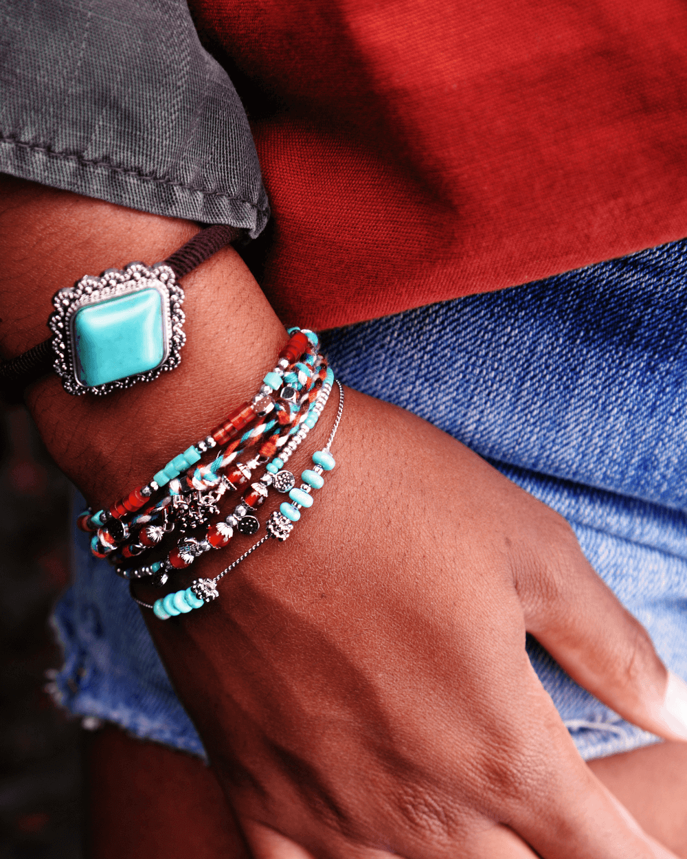 HAMOURO Hipanema Turquoise Cuff Bracelet