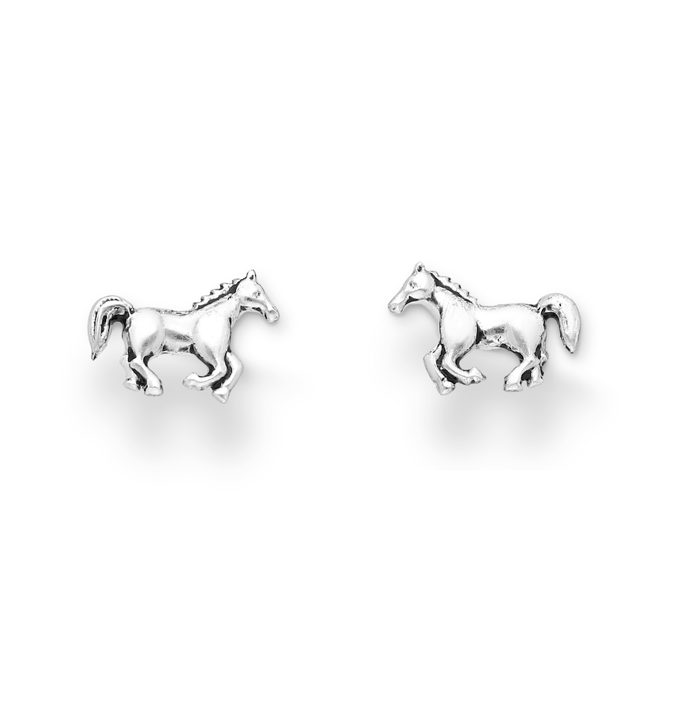 Ag Sterling - Sterling Silver Horse Stud Earrings