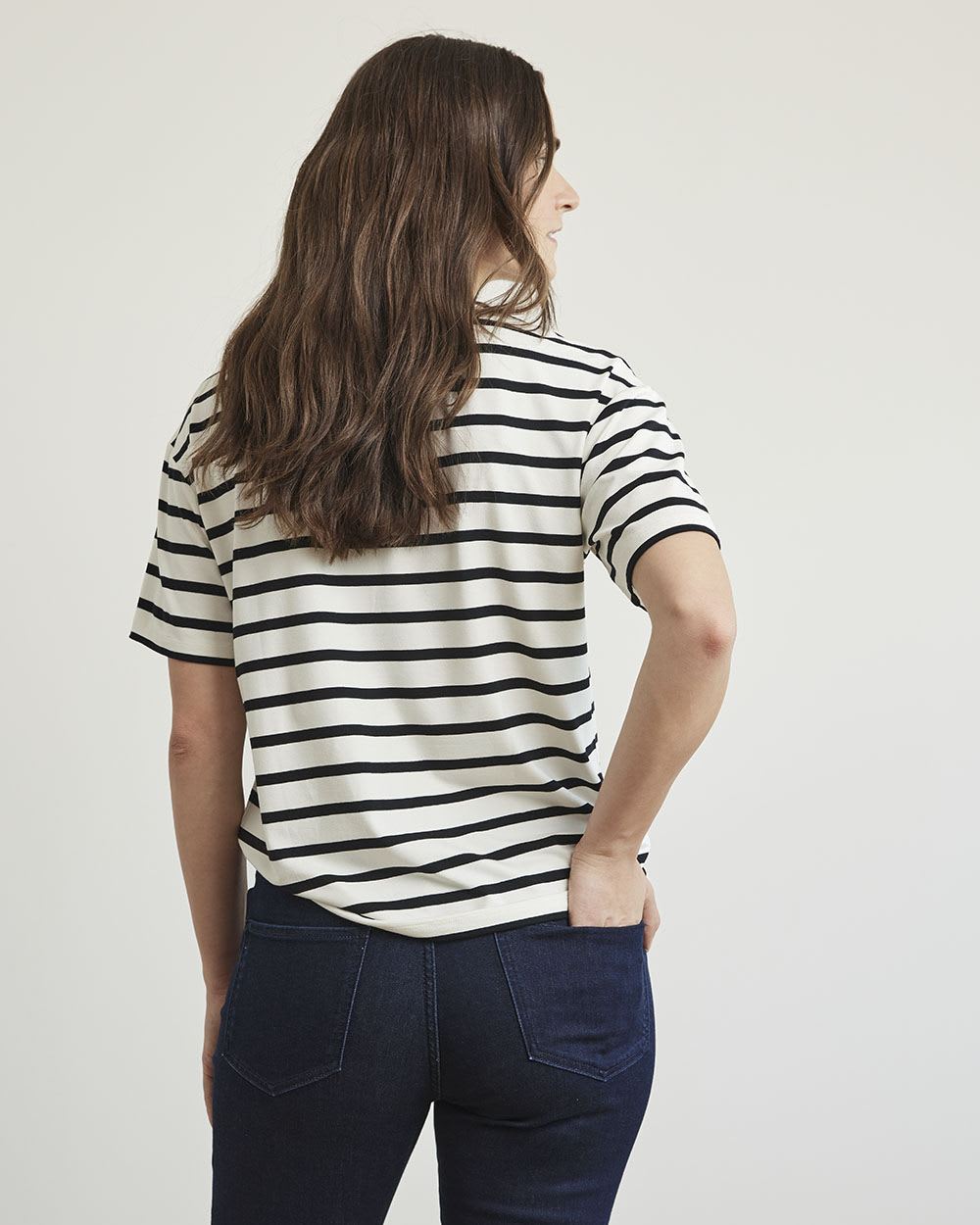 Relaxed-Fit Short-Sleeve Tee with Crew Neckline