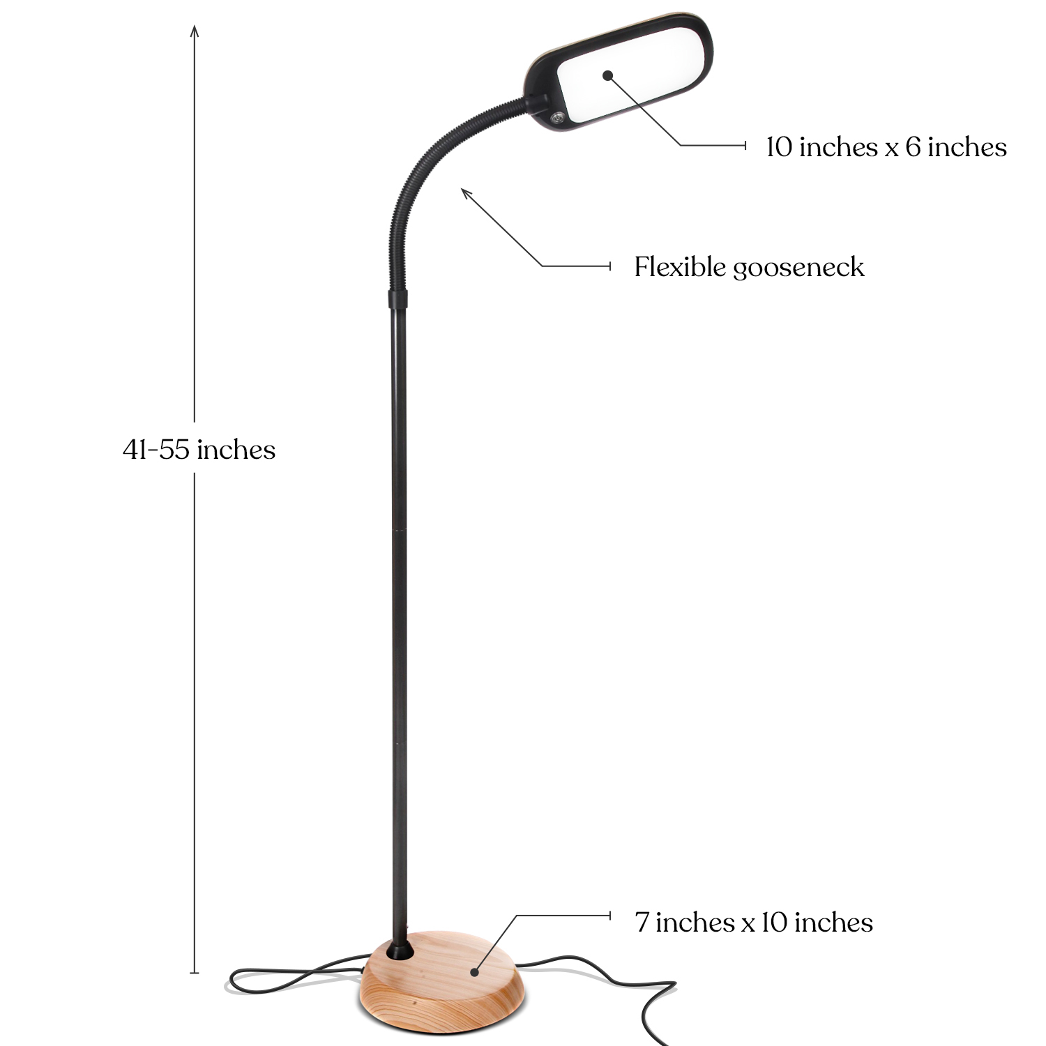 Litespan Slim Led Gooseneck Floor Lamp With Adjustable Head
