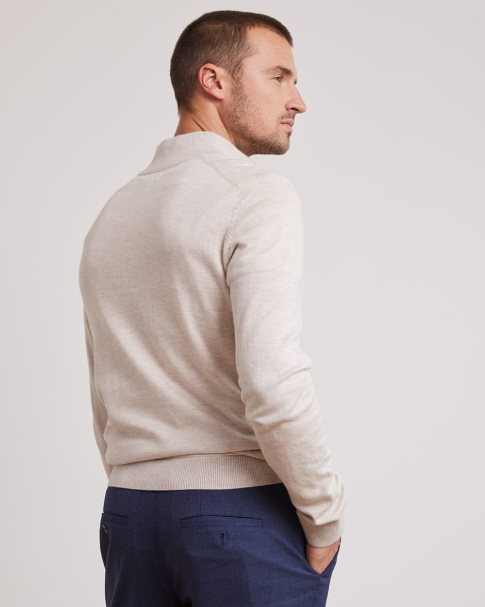 Mock-Neck Sweater with Half-Zip