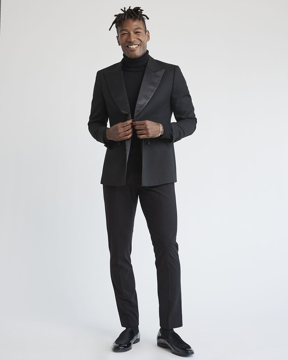 Tailored Fit Black Blazer with Metallic Fibres