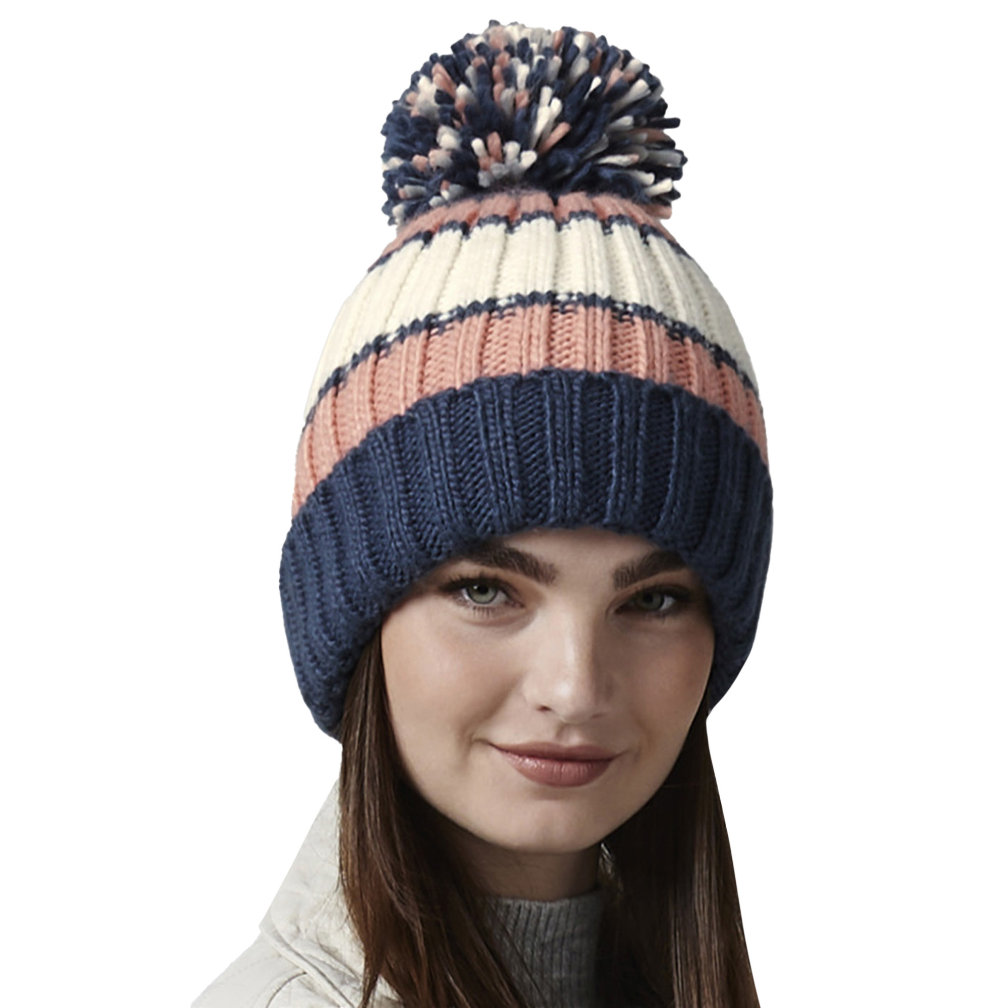 Beechfield - Unisex Adult Hygge Striped Beanie
