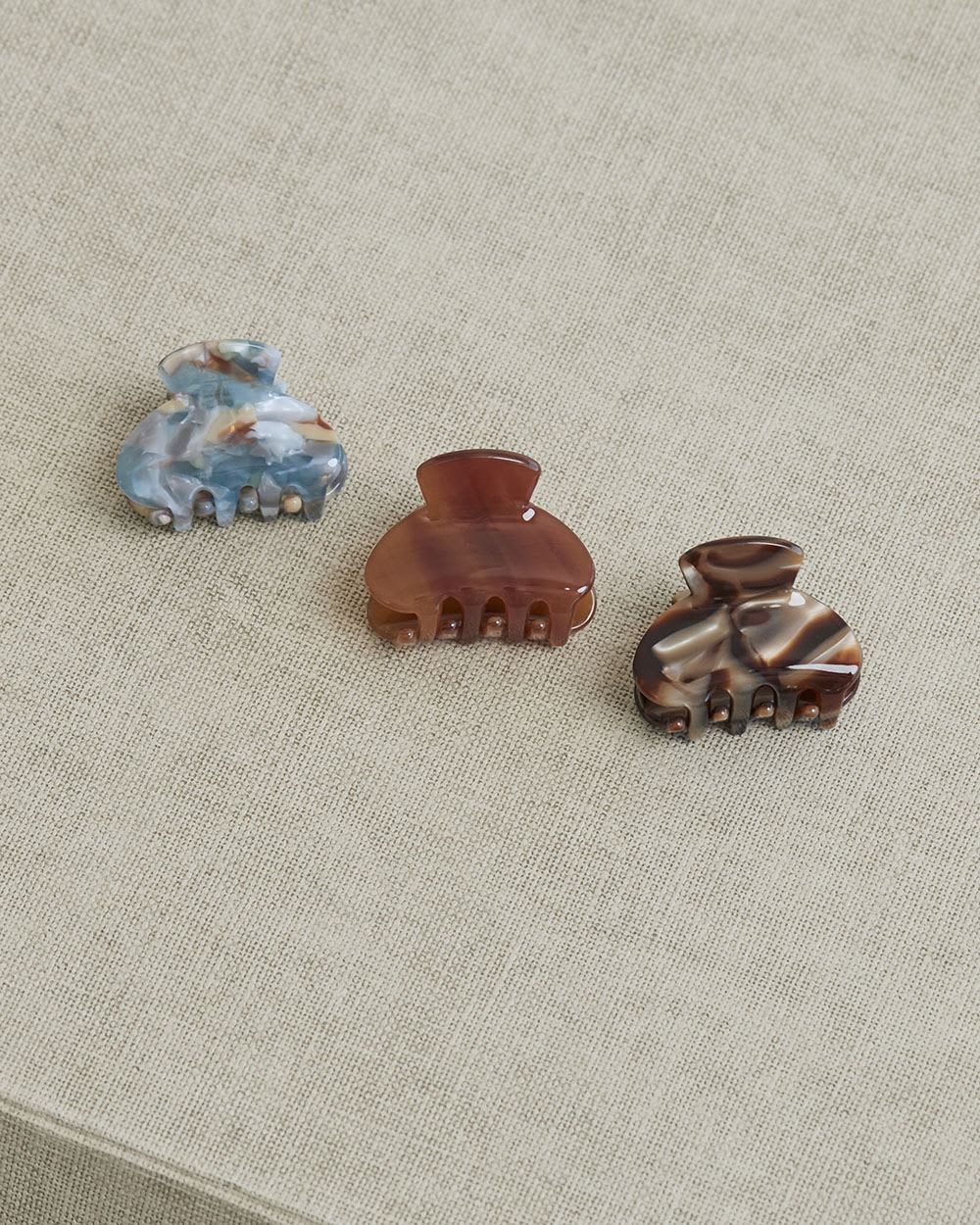 Small Acrylic Hair Grippers, Set of 3