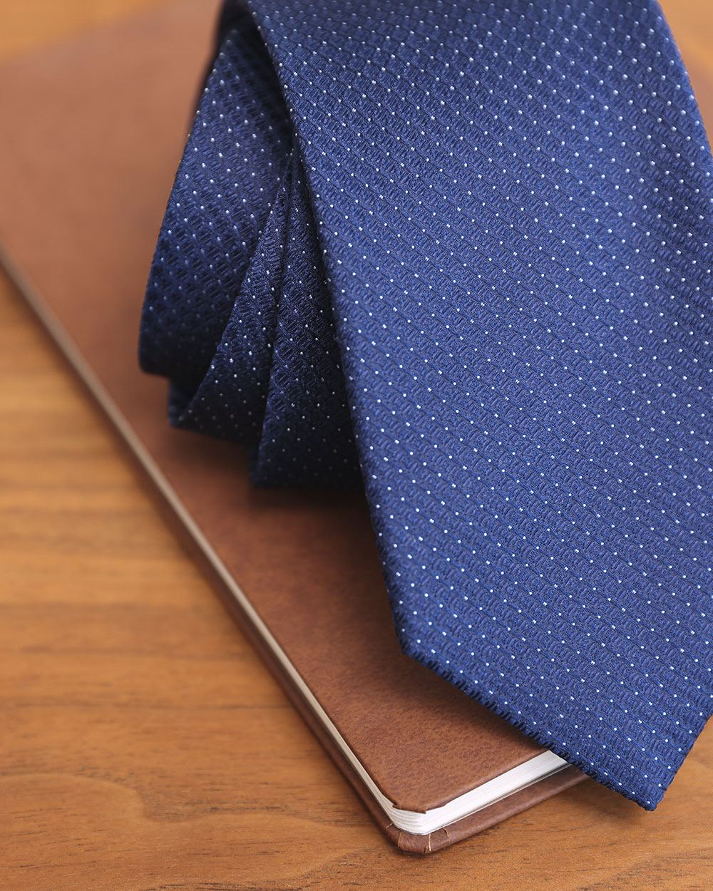 Blue Regular Tie with Geometric Dots