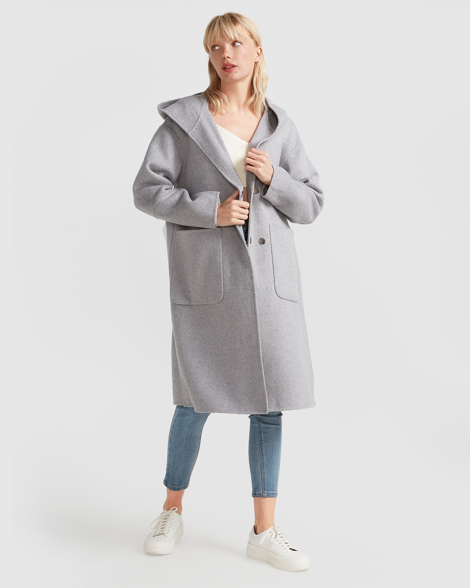 Belle & Bloom Walk This Way Wool Blend Oversized Coat
