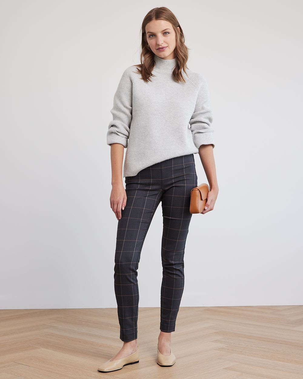Plaid Twill Long City Legging Pant