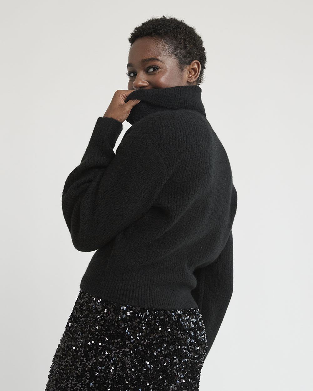 Merino-Blend Turtleneck Sweater