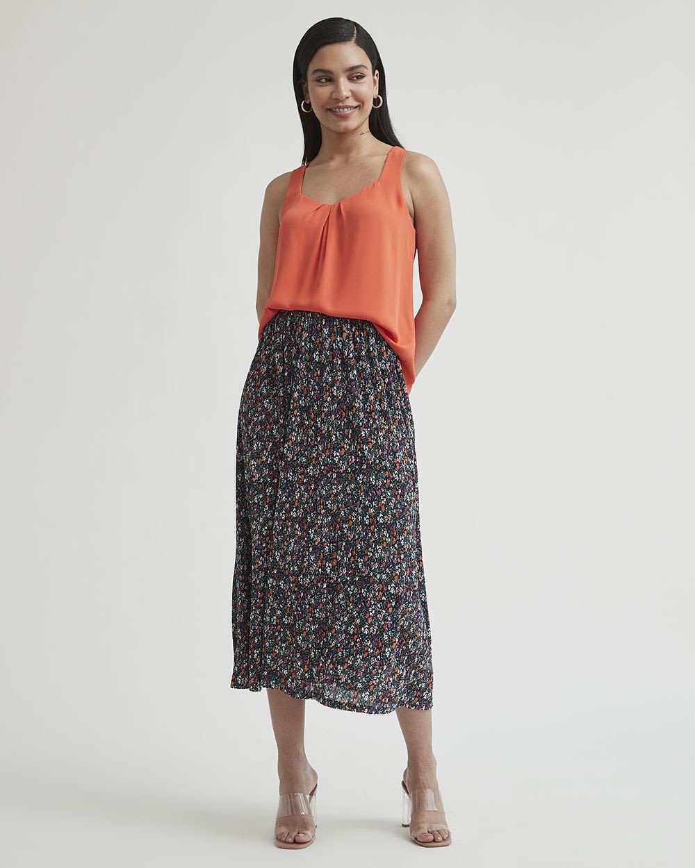 Silky Crepe Square-Neck Cami