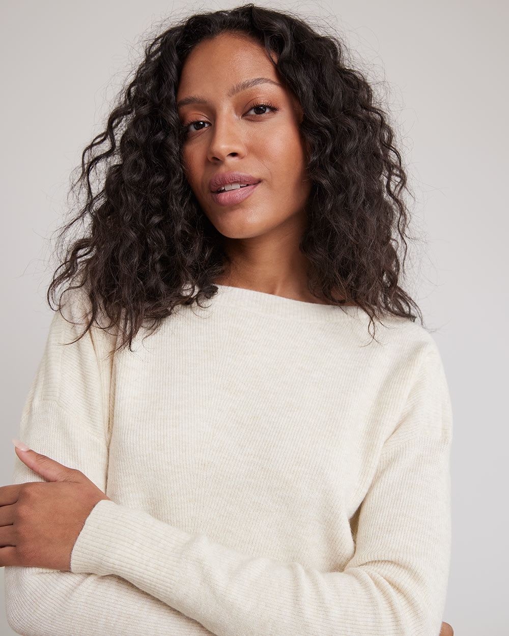 Relaxed-Fit Boat-Neck Sweater