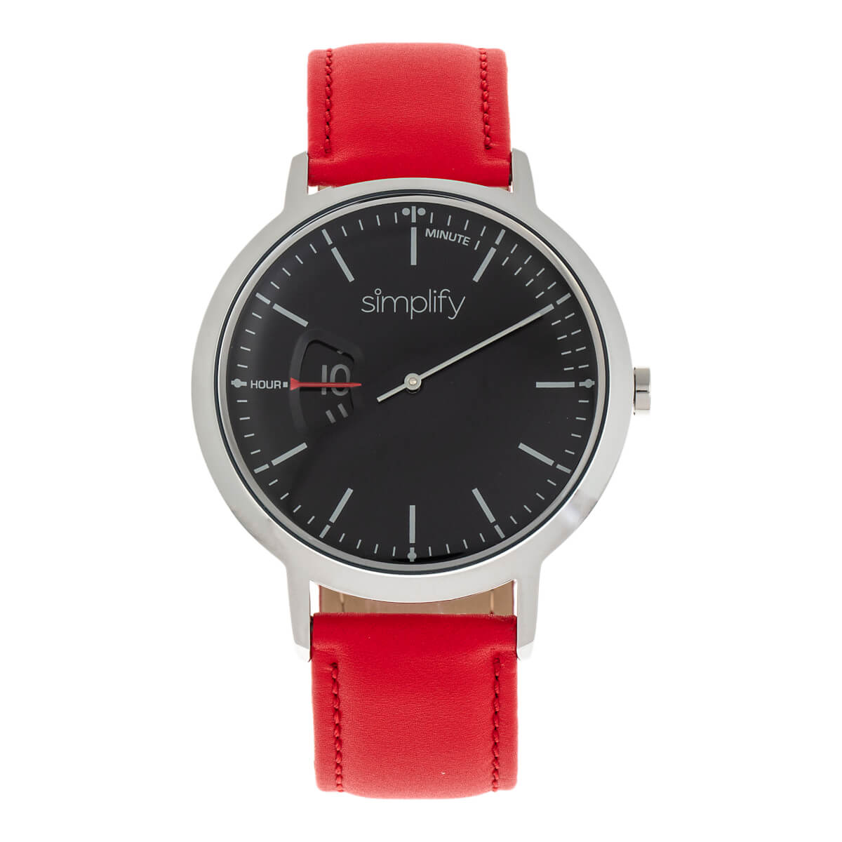 Simplify - The 6500 Leather-Band Watch - Black