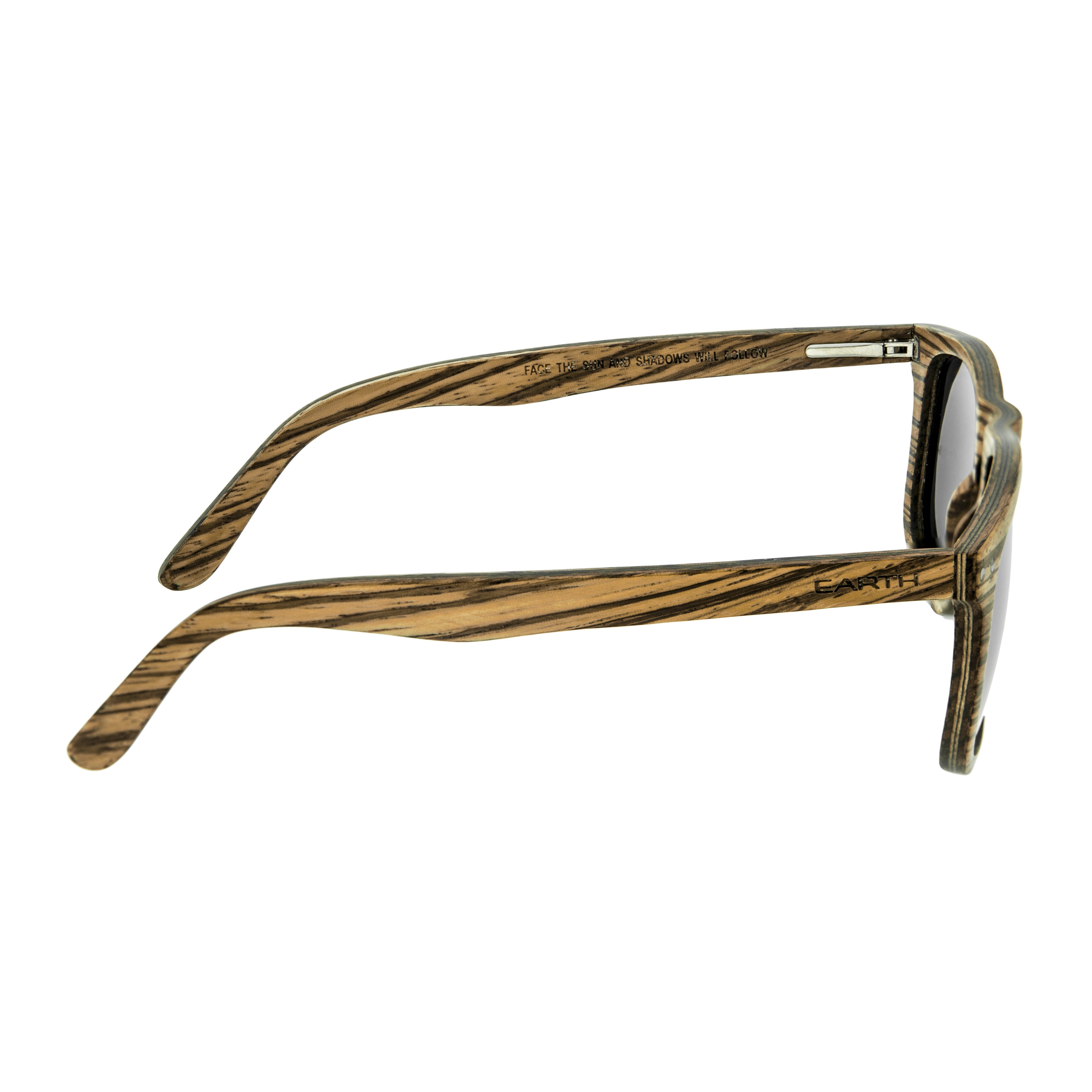 Earth Wood - Pacific Polarized Sunglasses - Zebrawood/Grey