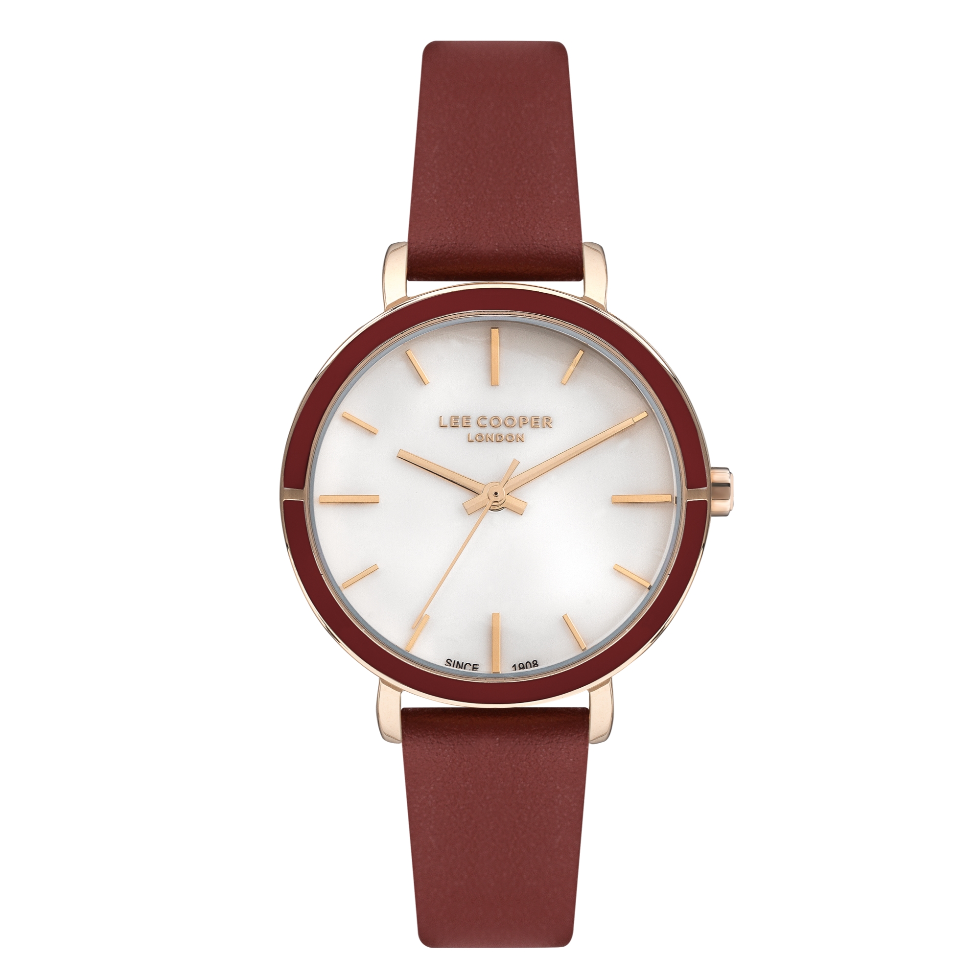 LEE COOPER-Women's Rose Gold 34mm watch w/White Dial