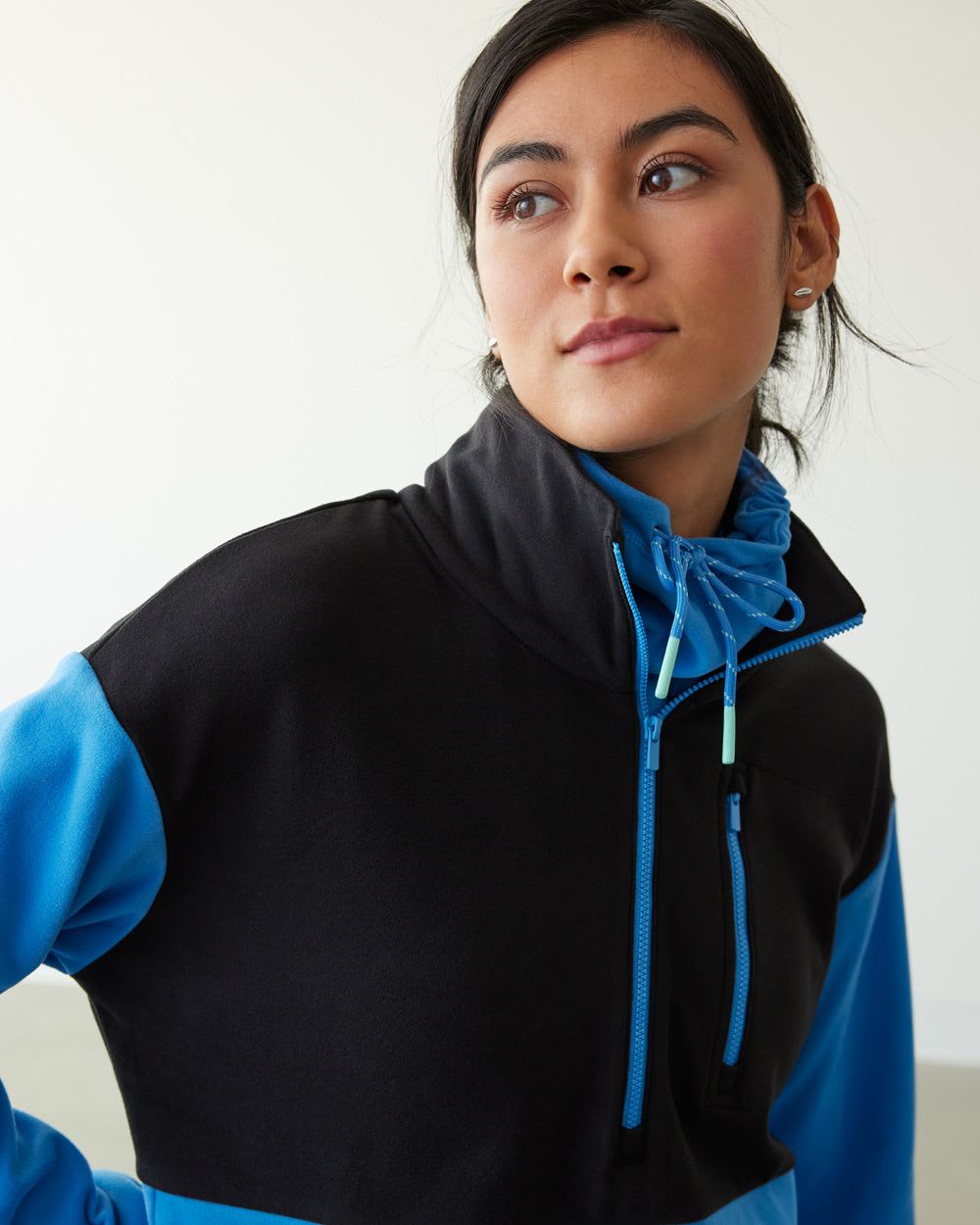 Polar Fleece Top with Half-Zip Mock Neckline, Hyba