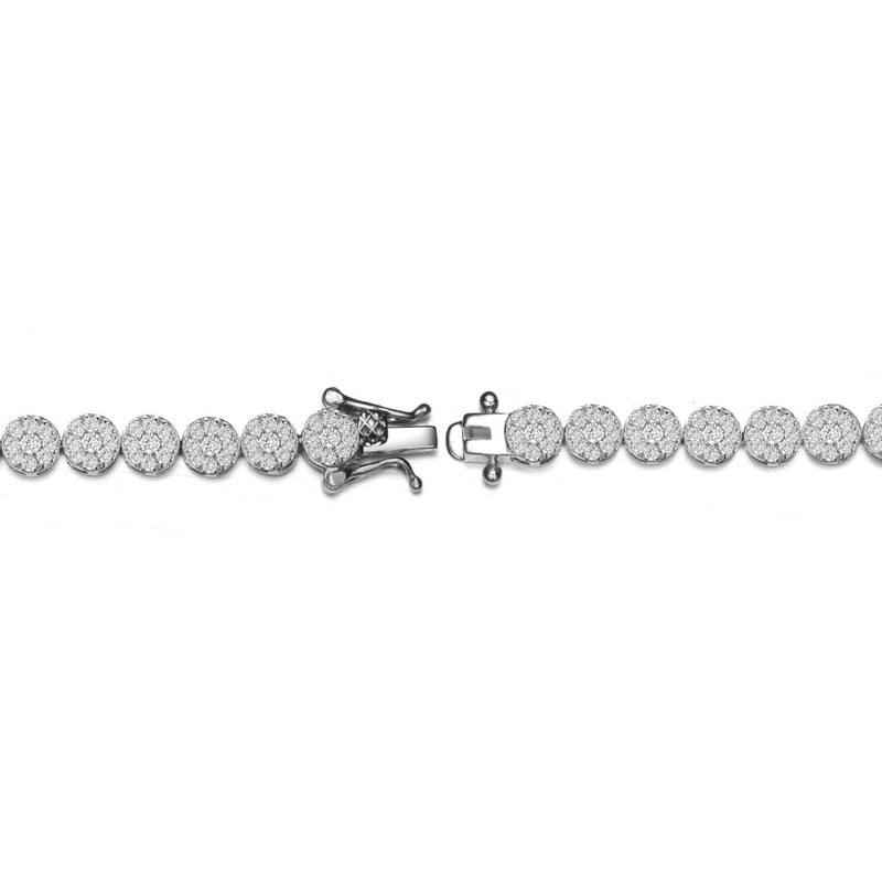 Sterling Silver with 3mm Coloured Cubic Zirconia Tennis Bracelet