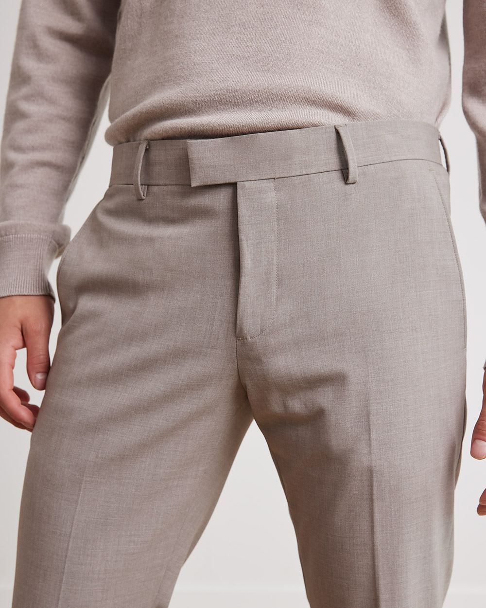 Slim-Fit Taupe Suit Pant