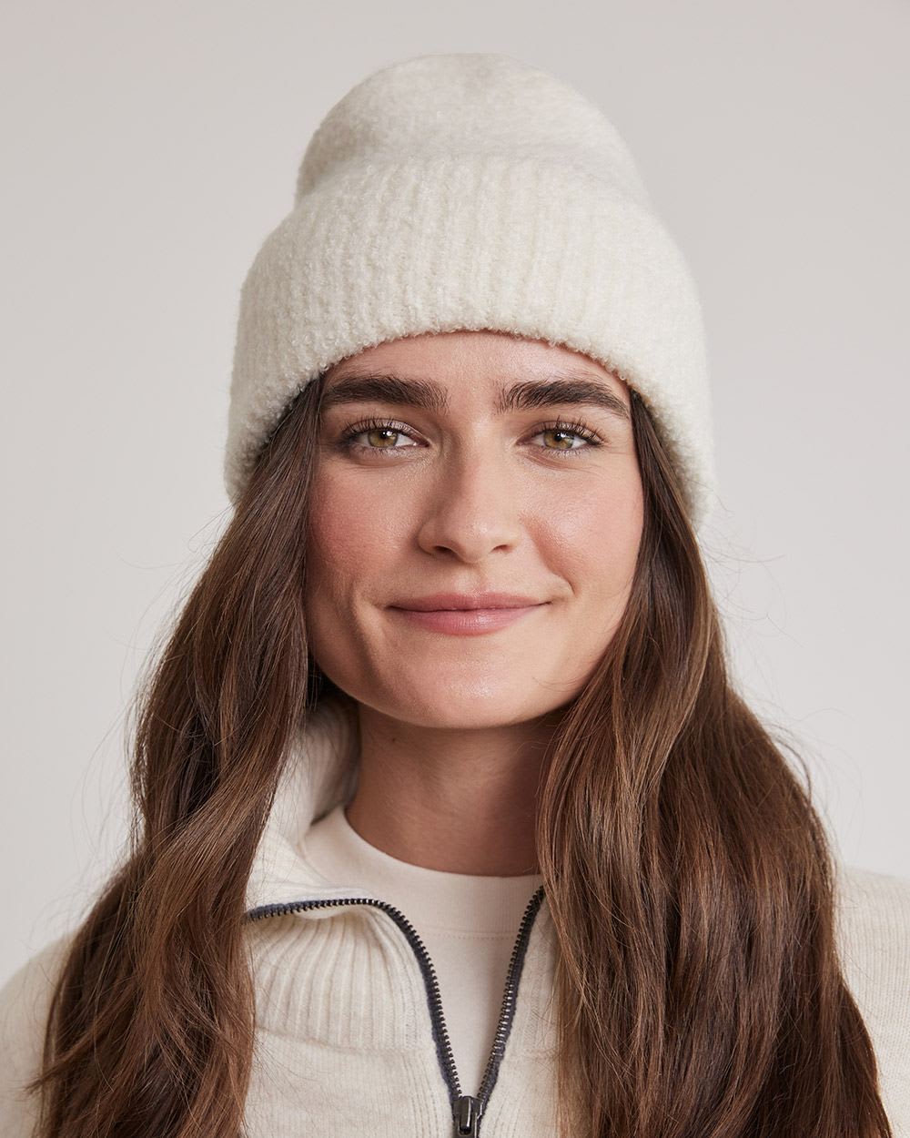 Bouclé-Knit Beanie
