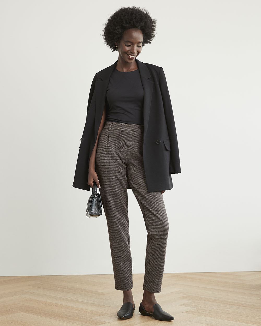 Mid-Rise Houndstooth Jogger Pant - 28"