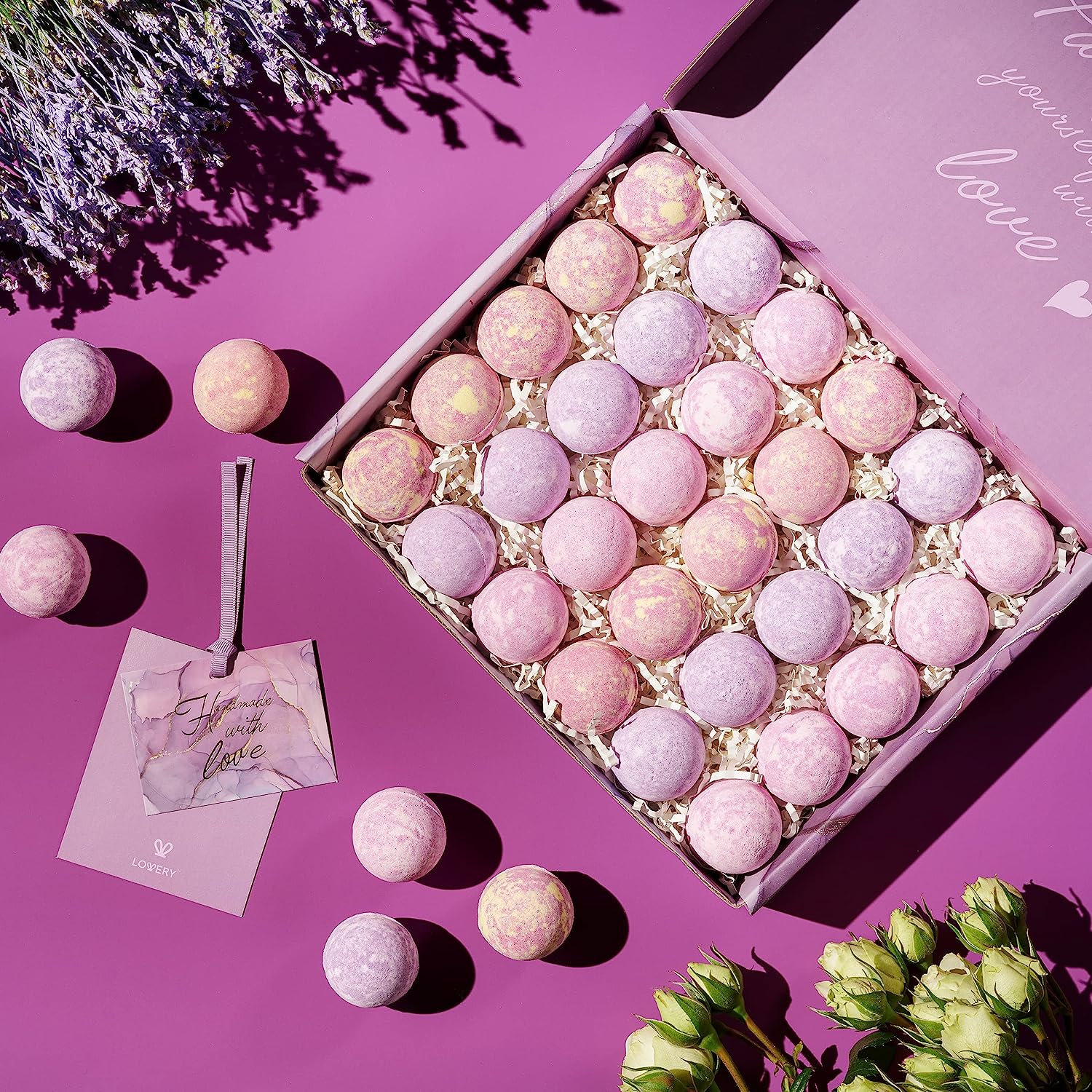 Lovery Bath Bombs Gift Set, 30pc Relaxing Spa Body Care Balls In Assorted Fragrances