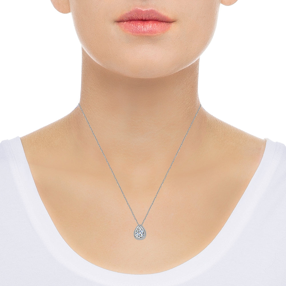 Club Rochelier 5A Cubic Zirconia Teardrop Minimalist Necklace